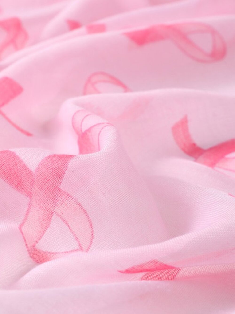 Scarf - Breast Cancer Awareness - Pink On Pink Ribbons- Light weight - NWT - Picture 3 of 6